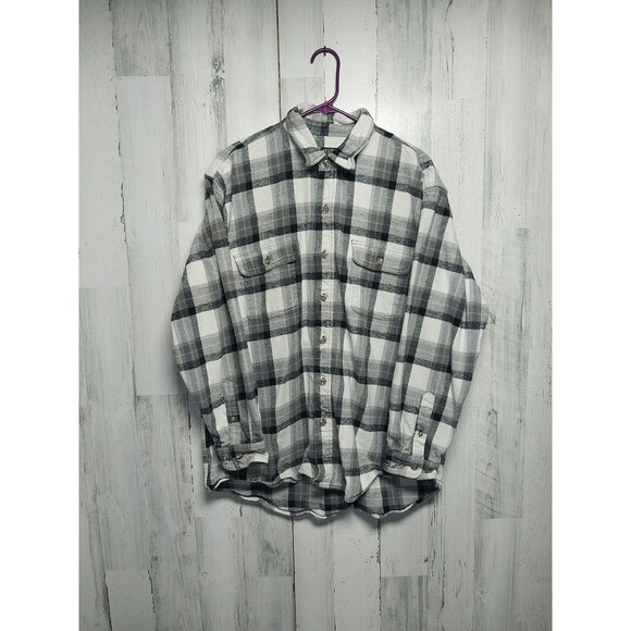 Field & Stream Shirt Men's XL Heavy Flannel Black Gray Lumberjack  Plaid - Picture 1 of 6
